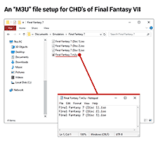 A CHD game with multiple discs and an M3U file