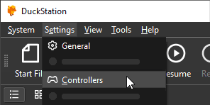 Accessing 'Controller Settings'