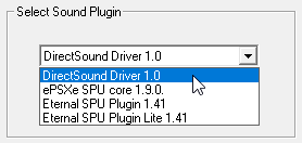 In the Config Video window, select DirectSound Driver