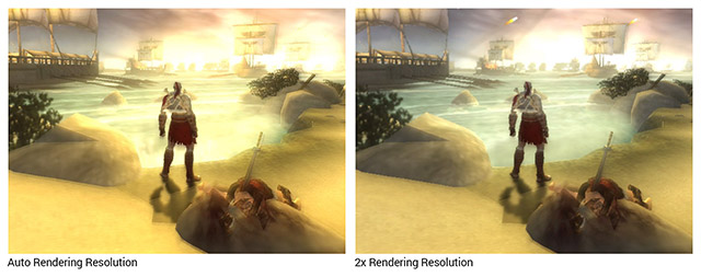 Sample of 2x rendering resolution