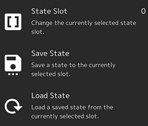 RetroArch's save state functions