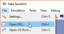 Loading an ISO from the File menu