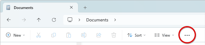 Folder actions in Windows 11