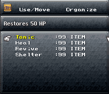 Crono's inventory is now all 99 in quantity