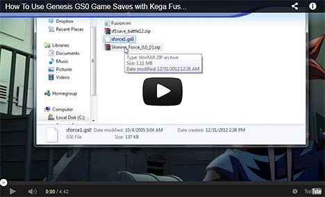 Gens GS0 Save States Tutorial on YouTube