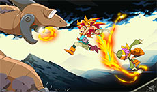Wallpaper of Crono fighting the Dragon Tank